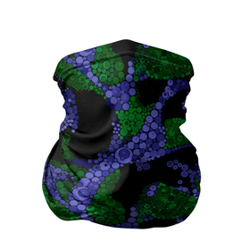 Бандана-труба 3D с принтом Абстрактный темный в горох в Петрозаводске, 100% полиэстер, ткань с особыми свойствами — Activecool | плотность 150‒180 г/м2; хорошо тянется, но сохраняет форму | абстрактный | арт | в горох | детский | зеленый | модный | современный | фиолетовый
