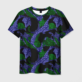 Мужская футболка 3D с принтом Абстрактный темный в горох , 100% полиэфир | прямой крой, круглый вырез горловины, длина до линии бедер | абстрактный | арт | в горох | детский | зеленый | модный | современный | фиолетовый