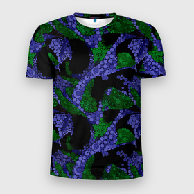 Мужская футболка 3D спортивная с принтом Абстрактный темный в горох , 100% полиэстер с улучшенными характеристиками | приталенный силуэт, круглая горловина, широкие плечи, сужается к линии бедра | абстрактный | арт | в горох | детский | зеленый | модный | современный | фиолетовый