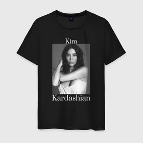 Мужская футболка хлопок с принтом Kim Kardashian в Екатеринбурге, 100% хлопок | прямой крой, круглый вырез горловины, длина до линии бедер, слегка спущенное плечо. | kim kardashian | актриса | звезда | ким кардашьян | модель