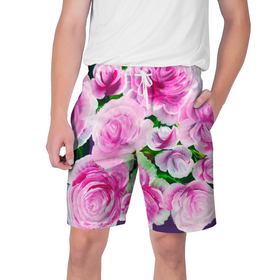 Мужские шорты 3D с принтом Цветы 
