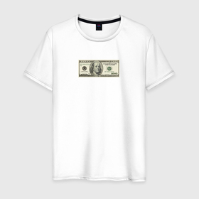 Мужская футболка хлопок с принтом Dollar в Кировске, 100% хлопок | прямой крой, круглый вырез горловины, длина до линии бедер, слегка спущенное плечо. | 100 | dollar | бабки | валюта | деньги | доллары | лаве
