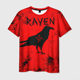 Мужская футболка 3D с принтом RAVEN , 100% полиэфир | прямой крой, круглый вырез горловины, длина до линии бедер | 77713 | raven | ворон | птица | цифры