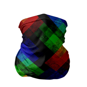 Бандана-труба 3D с принтом Разноцветный мраморный узор  в Тюмени, 100% полиэстер, ткань с особыми свойствами — Activecool | плотность 150‒180 г/м2; хорошо тянется, но сохраняет форму | Тематика изображения на принте: абстрактный | зеленый | красный | мраморный | пэчворк | радужный | разноцветный | синий | черный