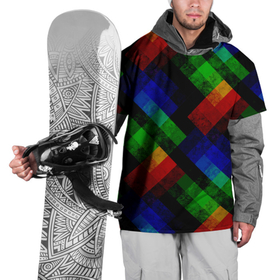 Накидка на куртку 3D с принтом Разноцветный мраморный узор  в Тюмени, 100% полиэстер |  | Тематика изображения на принте: абстрактный | зеленый | красный | мраморный | пэчворк | радужный | разноцветный | синий | черный