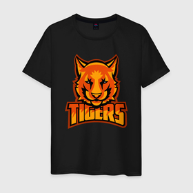 Мужская футболка хлопок с принтом Tigers , 100% хлопок | прямой крой, круглый вырез горловины, длина до линии бедер, слегка спущенное плечо. | 2022 | animal | cat | lion | tiger | год тигра | животные | зверь | зубы | кот | кошка | лев | охотник | полосатый | природа | тигр | тигренок | тигрица | хищник