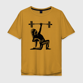Мужская футболка хлопок Oversize с принтом lets wod , 100% хлопок | свободный крой, круглый ворот, “спинка” длиннее передней части | crossfit | weightlifting | кроссфит | спорт | тяжелая атлетика | штанга