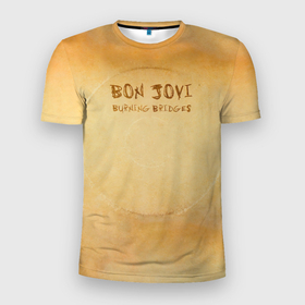 Мужская футболка 3D спортивная с принтом Burning Bridges - Bon Jovi , 100% полиэстер с улучшенными характеристиками | приталенный силуэт, круглая горловина, широкие плечи, сужается к линии бедра | Тематика изображения на принте: bon jovi | john | альбом | арена | бон | бон джови | глэм | группа | джови | джон | метал | музыка | надпись | песни | поп | попрок | рок | рокер | смайл | солист | софт | стена | хард | хеви | хевиметал