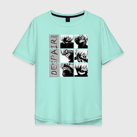 Мужская футболка хлопок Oversize с принтом Kanekis Despair в Петрозаводске, 100% хлопок | свободный крой, круглый ворот, “спинка” длиннее передней части | despair kaneki | ghoul | kaneki | ken | tokyo | мультсериал | токийский гуль