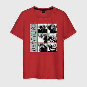 Мужская футболка хлопок с принтом Kanekis Despair в Петрозаводске, 100% хлопок | прямой крой, круглый вырез горловины, длина до линии бедер, слегка спущенное плечо. | despair kaneki | ghoul | kaneki | ken | tokyo | мультсериал | токийский гуль