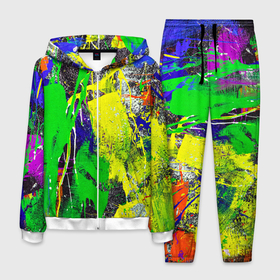 Мужской костюм 3D с принтом Брызги красок | Grunge Paints в Петрозаводске, 100% полиэстер | Манжеты и пояс оформлены тканевой резинкой, двухслойный капюшон со шнурком для регулировки, карманы спереди | abstract | color | dye | grunge | grunge paints | paint | paints | splashes of paint | texture | абстракция | брызги | брызги красок | гранж | колорит | краски | текстура