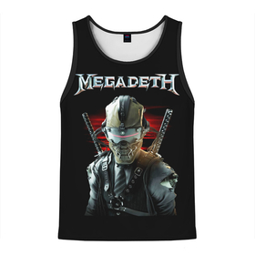 Мужская майка 3D с принтом Megadeth в Белгороде, 100% полиэстер | круглая горловина, приталенный силуэт, длина до линии бедра. Пройма и горловина окантованы тонкой бейкой | megadeth | metal | trash metal | группы | метал | музыка | рок | треш метал