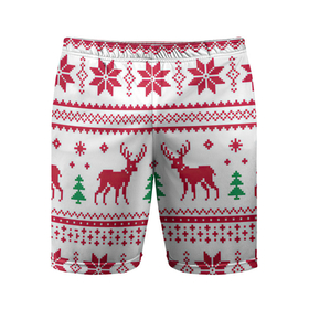Мужские шорты спортивные с принтом Зимняя ночь в Тюмени,  |  | арт | вязаный рисунок | вязь | дерево | ёлка | ёлки | ель | новый год | олени | олень | рисунок | рождество | снег | снежинка | снежинки
