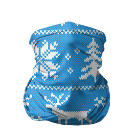 Бандана-труба 3D с принтом Зимняя ночь в Курске, 100% полиэстер, ткань с особыми свойствами — Activecool | плотность 150‒180 г/м2; хорошо тянется, но сохраняет форму | арт | вязаный рисунок | вязь | ёлка | ёлки | ель | лес | новый год | ночь | олени | олень | рисунок | рождество | снег | снеговик | снеговики | снежинка | снежинки