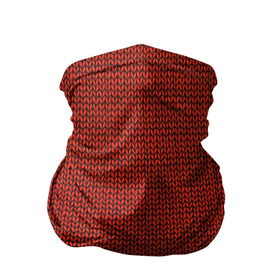 Бандана-труба 3D с принтом Красная вязь в Санкт-Петербурге, 100% полиэстер, ткань с особыми свойствами — Activecool | плотность 150‒180 г/м2; хорошо тянется, но сохраняет форму | арт | вязаный рисунок | вязь | новый год | однотонный рисунок | рисунок | рождество