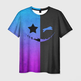 Мужская футболка 3D с принтом Gradient emoji в Санкт-Петербурге, 100% полиэфир | прямой крой, круглый вырез горловины, длина до линии бедер | emoji | smile | глаза крестики | злой смайл | злой смайлик | зубы | контраст | крестики | подарок | пятна | смайл | смайлик | улыбка | эмоджи | эмоция
