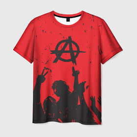 Мужская футболка 3D с принтом АНАРХИЯ | СВОБОДА (Z) в Тюмени, 100% полиэфир | прямой крой, круглый вырез горловины, длина до линии бедер | anarchy | riot | rock | анархия | бунт | знаки | музыка | панки | рок | свобода | символ | символика
