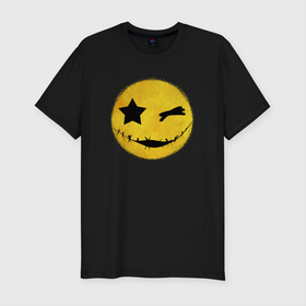 Мужская футболка хлопок Slim с принтом Смайл желтый , 92% хлопок, 8% лайкра | приталенный силуэт, круглый вырез ворота, длина до линии бедра, короткий рукав | emoji | smile | глаза крестики | злой смайл | злой смайлик | зубы | контраст | крестики | подарок | пятна | смайл | смайлик | улыбка | эмоджи | эмоция