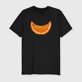 Мужская футболка хлопок Slim с принтом Апельсиновое настроение в Петрозаводске, 92% хлопок, 8% лайкра | приталенный силуэт, круглый вырез ворота, длина до линии бедра, короткий рукав | апельсин | геометрический. | минимализм | оранжевый | полигональный