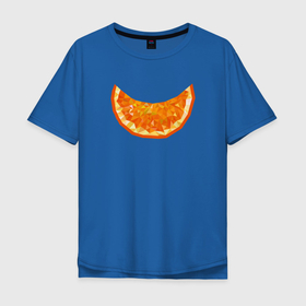 Мужская футболка хлопок Oversize с принтом Апельсиновое настроение в Петрозаводске, 100% хлопок | свободный крой, круглый ворот, “спинка” длиннее передней части | апельсин | геометрический. | минимализм | оранжевый | полигональный