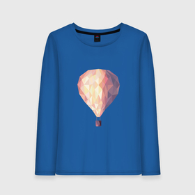 Женский лонгслив хлопок с принтом Воздушный шар LowPoly в Петрозаводске, 100% хлопок |  | air baloon | poligonal | геометрический | геометрия. | полигональный | треугольники | шар | шарик