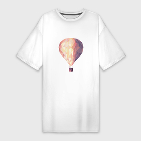 Платье-футболка хлопок с принтом Воздушный шар LowPoly в Курске,  |  | air baloon | poligonal | геометрический | геометрия. | полигональный | треугольники | шар | шарик