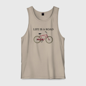 Мужская майка хлопок с принтом Велосипед , 100% хлопок |  | bike | life | road | велосипед | дорога | жизнь