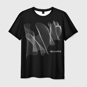 Мужская футболка 3D с принтом Новая волнв в Санкт-Петербурге, 100% полиэфир | прямой крой, круглый вырез горловины, длина до линии бедер | .волна | абстракция | английская фраза | минимализм | стиль | хайп