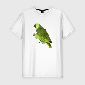 Мужская футболка хлопок Slim с принтом Попугайчик , 92% хлопок, 8% лайкра | приталенный силуэт, круглый вырез ворота, длина до линии бедра, короткий рукав | bird | parrot | wings | крылья | попугай | птица
