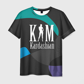 Мужская футболка 3D с принтом Ким Кардашьян в Санкт-Петербурге, 100% полиэфир | прямой крой, круглый вырез горловины, длина до линии бедер | clothing style | emblem | fashion brand | graphic design | kim kardashian | lines | графический дизайн | ким кардашьян | линии | модный брэнд | стиль одежды | эмблема