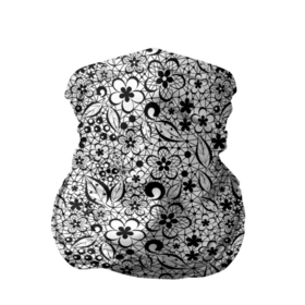 Бандана-труба 3D с принтом Черное кружево цветочное в Белгороде, 100% полиэстер, ткань с особыми свойствами — Activecool | плотность 150‒180 г/м2; хорошо тянется, но сохраняет форму | абстрактный | ажурный | ажурный узор | детский | для женщин | монохромный | цветочный узор | черно белый | черное кружево
