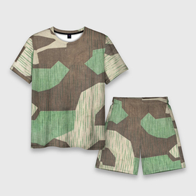 Мужской костюм с шортами 3D с принтом Splittertarnmuster ,  |  | Тематика изображения на принте: army | beige | brown | camouflage | green | khaki | military | rhombuses | spots | армейский | бежевый | зелёный | камуфляж | коричневый | милитари | пятна | ромбы | хаки