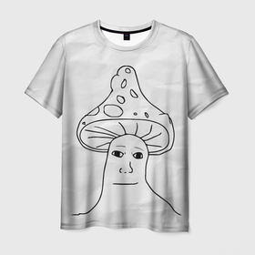 Мужская футболка 3D с принтом Шрумджек | Shroomjak | Мем в Екатеринбурге, 100% полиэфир | прямой крой, круглый вырез горловины, длина до линии бедер | Тематика изображения на принте: kys | meme | shroomjak | вояка | гриб | мем | человек гриб | шрум джек | шрумджек
