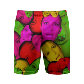 Мужские шорты спортивные с принтом Crazy Kim Kardashian ,  |  | Тематика изображения на принте: kardashianfamily | ким кардашьян | мем | реалити | реалитишоу | семейство
