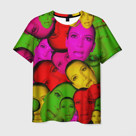 Мужская футболка 3D с принтом Crazy Kim Kardashian в Екатеринбурге, 100% полиэфир | прямой крой, круглый вырез горловины, длина до линии бедер | kardashianfamily | ким кардашьян | мем | реалити | реалитишоу | семейство