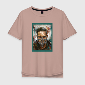Мужская футболка хлопок Oversize с принтом Безумный Макс в Тюмени, 100% хлопок | свободный крой, круглый ворот, “спинка” длиннее передней части | безумный макс | маска | персонаж | рисунок | фильм