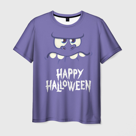 Мужская футболка 3D с принтом HAPPY HALLOWEEN в Курске, 100% полиэфир | прямой крой, круглый вырез горловины, длина до линии бедер | halloween | holiday | pumpkin | samayn | vampire | zombie | вампир | ведьма | вечеринка | день всех святых | зомби | карнавал | маскарад | мертвец | оборотень | привидение | самайн | светильник джека | страшный джек | труп