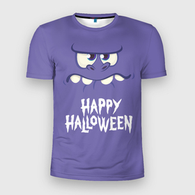 Мужская футболка 3D Slim с принтом HAPPY HALLOWEEN , 100% полиэстер с улучшенными характеристиками | приталенный силуэт, круглая горловина, широкие плечи, сужается к линии бедра | halloween | holiday | pumpkin | samayn | vampire | zombie | вампир | ведьма | вечеринка | день всех святых | зомби | карнавал | маскарад | мертвец | оборотень | привидение | самайн | светильник джека | страшный джек | труп