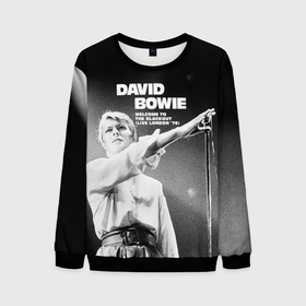 Мужской свитшот 3D с принтом Welcome to the Blackout   David Bowie в Екатеринбурге, 100% полиэстер с мягким внутренним слоем | круглый вырез горловины, мягкая резинка на манжетах и поясе, свободная посадка по фигуре | Тематика изображения на принте: david bowie | альтернативный | арт | боуи | глэм | девид | джаз | дэвед | дэвид | музыка | музыкант | певец | поп | психоделический | рок | соул | хард | экспериментальный | электронная | эмбиент