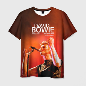 Мужская футболка 3D с принтом Brilliant Live Adventures   David Bowie в Курске, 100% полиэфир | прямой крой, круглый вырез горловины, длина до линии бедер | david bowie | альтернативный | арт | боуи | глэм | девид | джаз | дэвед | дэвид | музыка | музыкант | певец | поп | психоделический | рок | соул | хард | экспериментальный | электронная | эмбиент