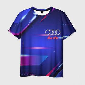Мужская футболка 3D с принтом Ауди   Audi синива , 100% полиэфир | прямой крой, круглый вырез горловины, длина до линии бедер | audi | авто | автомобили | автомобильные марки | ауди | лого | лого авто | марки