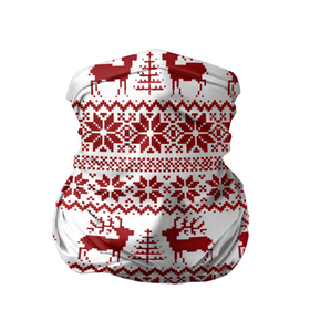 Бандана-труба 3D с принтом Зимний лес в Екатеринбурге, 100% полиэстер, ткань с особыми свойствами — Activecool | плотность 150‒180 г/м2; хорошо тянется, но сохраняет форму | арт | вязаный рисунок | вязь | ёлка | ёлки | ель | новый год | ночь | олени | олень | рисунок | рога | рождество | снег | снеговик | снеговики | снежинка | снежинки