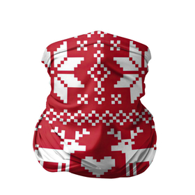 Бандана-труба 3D с принтом Рождественские олени в Белгороде, 100% полиэстер, ткань с особыми свойствами — Activecool | плотность 150‒180 г/м2; хорошо тянется, но сохраняет форму | Тематика изображения на принте: арт | большие цветы | большой цветок | вязаный рисунок | вязь | новый год | олени | олень | рисунок | рождество | сердечко | сердце | снег | снежинка | снежинки | цветок | цветы