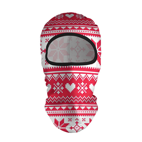 Балаклава 3D с принтом Новогодний уют в Новосибирске, 100% полиэстер, ткань с особыми свойствами — Activecool | плотность 150–180 г/м2; хорошо тянется, но при этом сохраняет форму. Закрывает шею, вокруг отверстия для глаз кайма. Единый размер | арт | вязаный рисунок | вязь | новый год | рисунок | рождество | сердечки | сердечко | сердца | сердце | снег | снежинка | снежинки