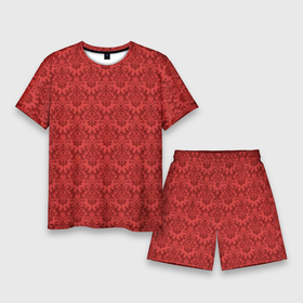 Мужской костюм с шортами 3D с принтом Красная готика ,  |  | арт | вектор | векторный рисунок | гот | готика | готическое | красный | рисунок