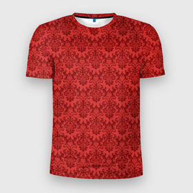 Мужская футболка 3D Slim с принтом Красная готика в Тюмени, 100% полиэстер с улучшенными характеристиками | приталенный силуэт, круглая горловина, широкие плечи, сужается к линии бедра | арт | вектор | векторный рисунок | гот | готика | готическое | красный | рисунок