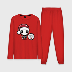 Мужская пижама хлопок (с лонгсливом) с принтом I believe in Santa в Белгороде,  |  | eyes | heart | holiday | santa klaus | skeleton | skull | star | глаза | дед мороз | звезда | праздник | сердце | скелет | череп