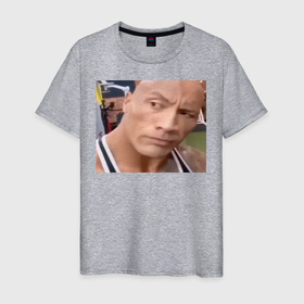 Мужская футболка хлопок с принтом скала мем в Кировске, 100% хлопок | прямой крой, круглый вырез горловины, длина до линии бедер, слегка спущенное плечо. | мемы | скала | скала мем | тик ток | тикток