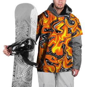 Накидка на куртку 3D с принтом Огненные разводы лавы в Белгороде, 100% полиэстер |  | Тематика изображения на принте: абстракция | желтый | огонь | оранжевый | пламя | пятна | разводы | чёрный | языки пламени