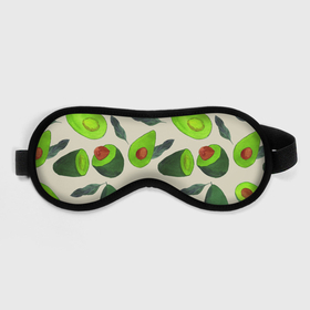 Маска для сна 3D с принтом Авокадо   фруктовый паттерн в Новосибирске, внешний слой — 100% полиэфир, внутренний слой — 100% хлопок, между ними — поролон |  | Тематика изображения на принте: авокадо | дерево | здоровье | зелёный | костояка | лист | паттерн | полезный | половина | урожай | фрукт | целый | экзотический